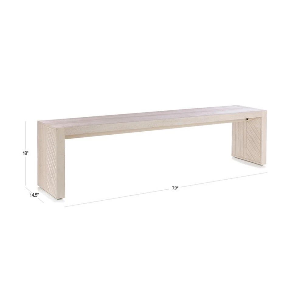 Dunewood Whitewashed Dining Bench