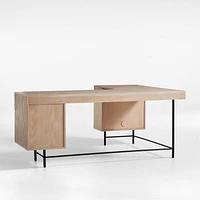 Dunn Oak L-Shaped Desk