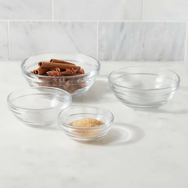 Clear Glass Bowl with Lid Set of 12 | Crate & Barrel