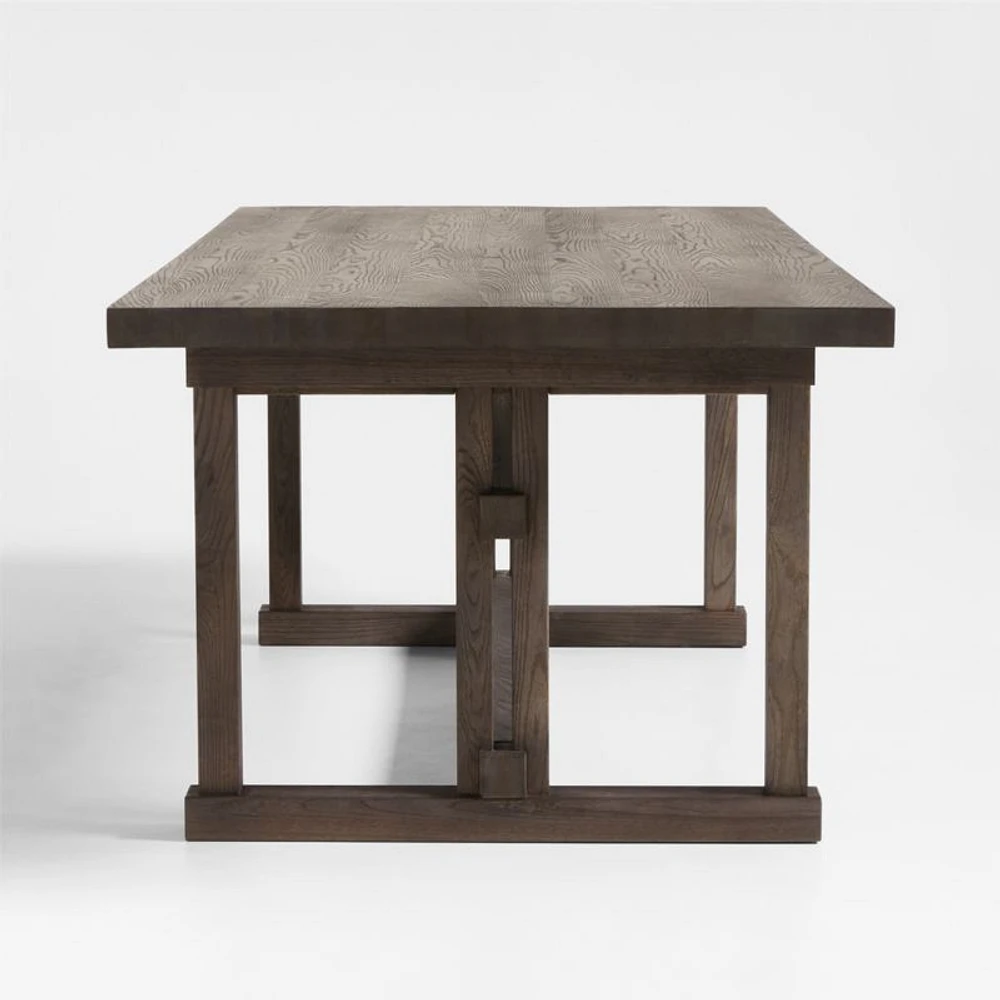 Eastham 90"-118" Brushed Charcoal Oak Wood Extendable Dining Table
