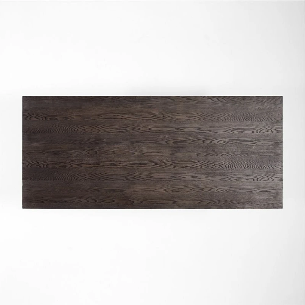 Eastham 90"-118" Brushed Charcoal Oak Wood Extendable Dining Table