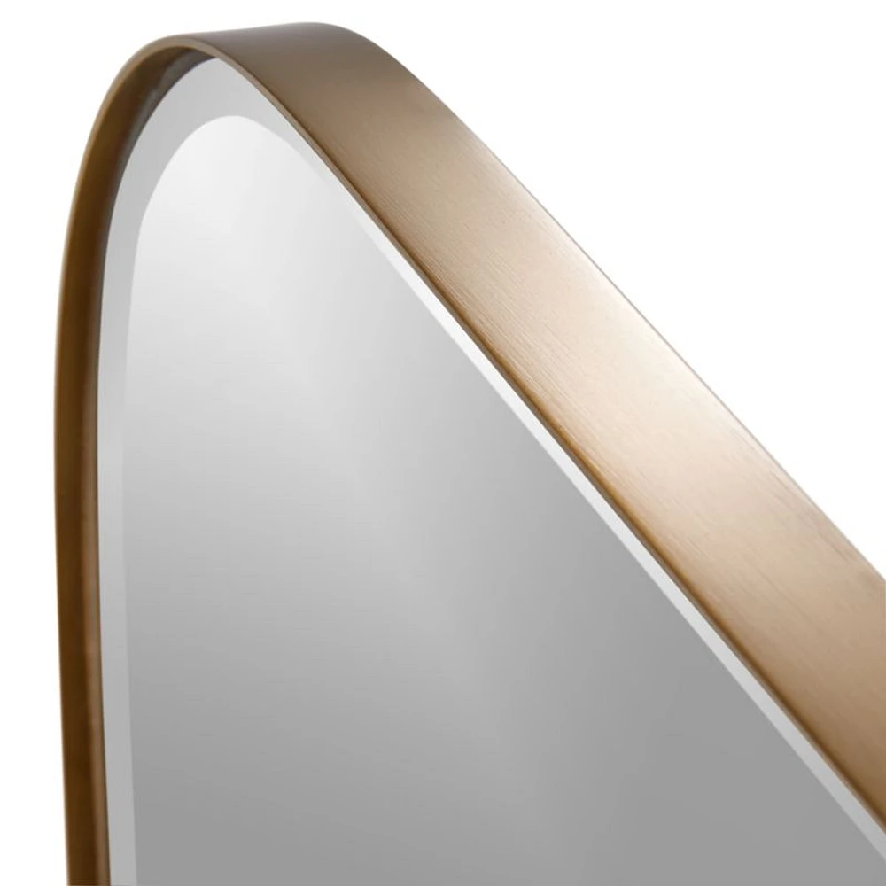 Edge Medium Brass Rounded Rectangle Wall Mirror 36"x24"