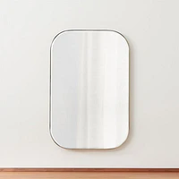 Edge Medium Brass Rounded Rectangle Wall Mirror 36"x24"