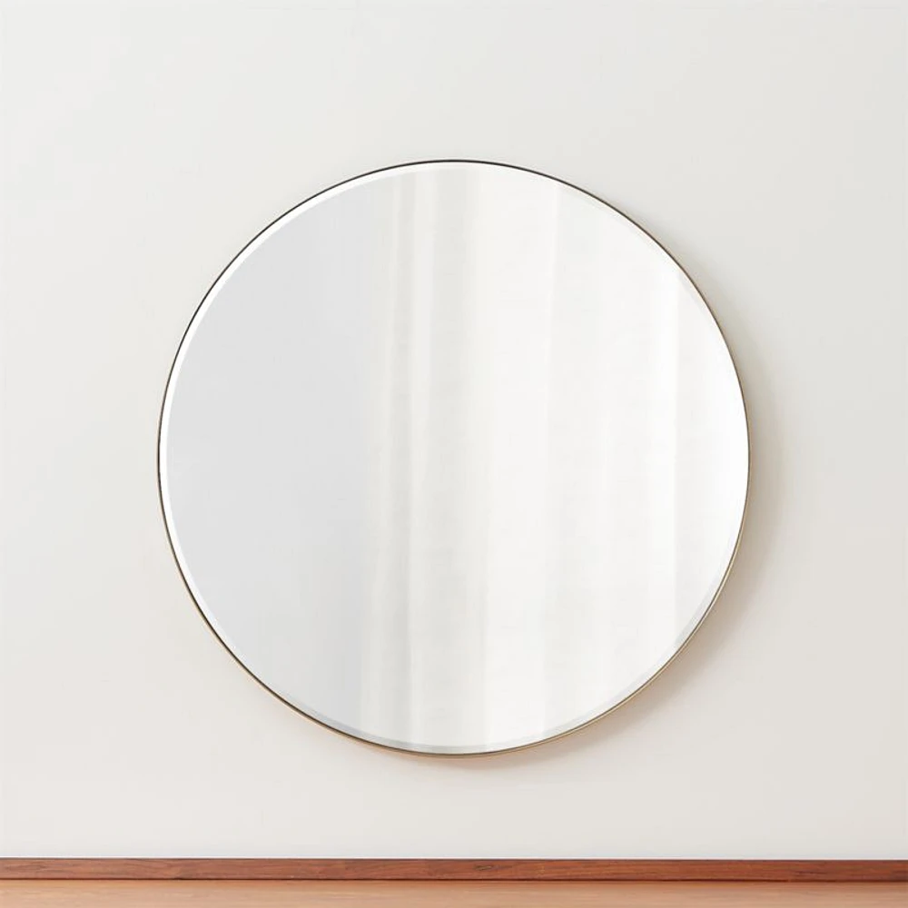 Edge Small Brass Round Wall Mirror 30"
