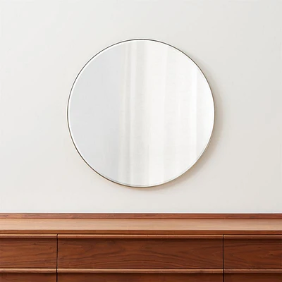 Edge Small Brass Round Wall Mirror 30"