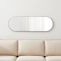 Edge Small Silver Capsule Wall Mirror 16"x48"