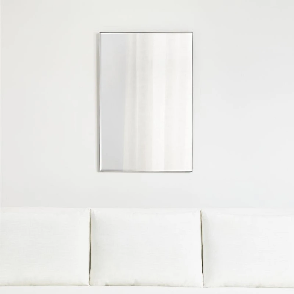 Edge Medium Silver Rectangle Wall Mirror 24"x36"