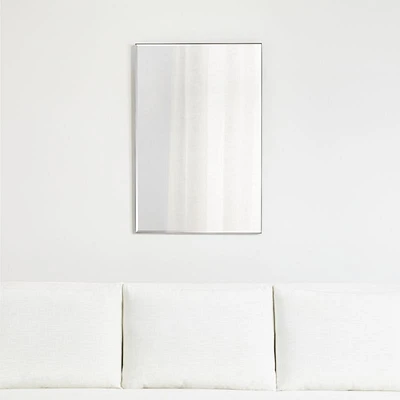 Edge Medium Silver Rectangle Wall Mirror 24"x36"