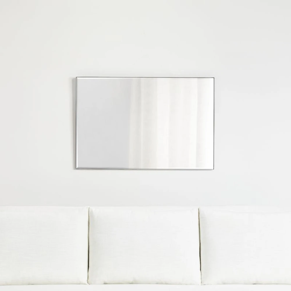 Edge Medium Silver Rectangle Wall Mirror 24"x36"