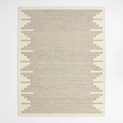 Edge Beige Geometric Wool Kids Area Rug 5x8