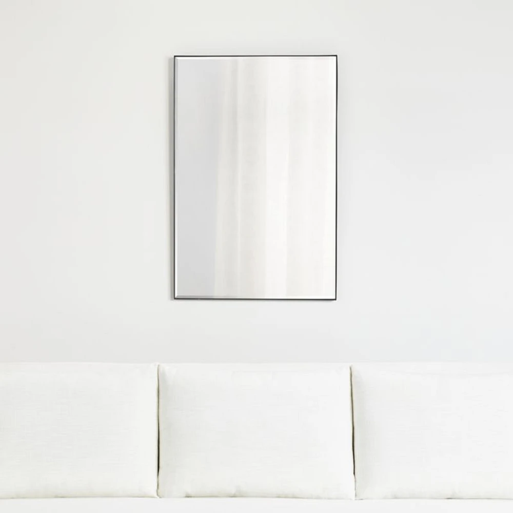 Edge Medium Black Rectangle Wall Mirror 24"x36"