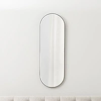 Edge Small Black Capsule Wall Mirror 16"x48"