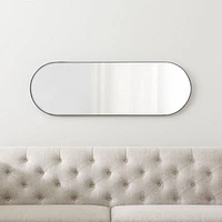 Edge Small Black Capsule Wall Mirror 16"x48"
