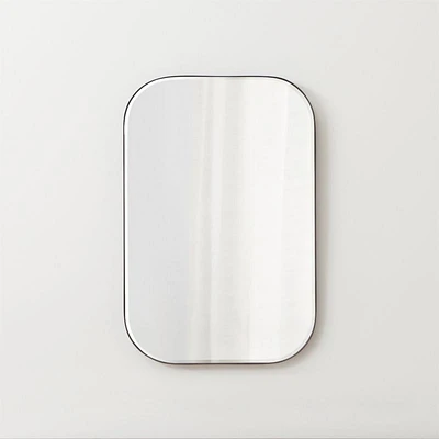 Edge Black Rounded Rectangle Wall Mirror 36"x24"