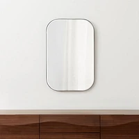 Edge Black Rounded Rectangle Wall Mirror 36"x24"