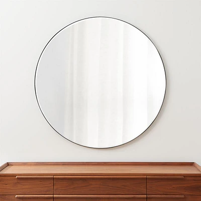 Edge Black Round Wall Mirror 48"