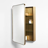 Edge Large Brass Rounded Rectangle Medicine Cabinet