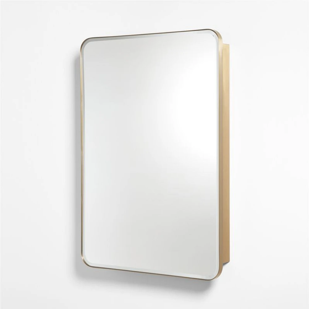 Edge Large Brass Rounded Rectangle Medicine Cabinet
