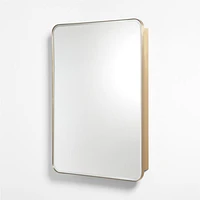 Edge Large Brass Rounded Rectangle Medicine Cabinet