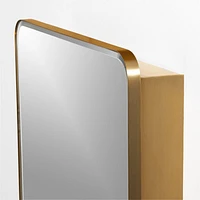 Edge Large Brass Rounded Rectangle Medicine Cabinet