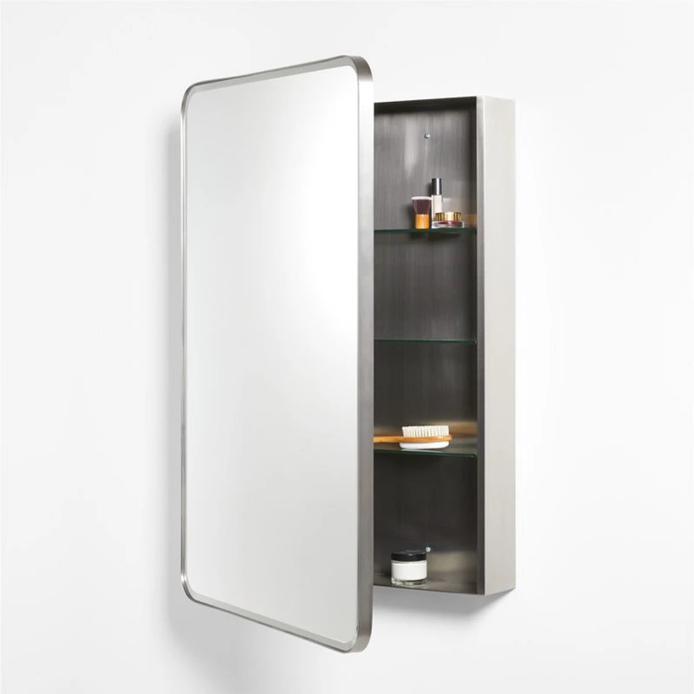 Edge Large Silver Rounded Rectangle Medicine Cabinet