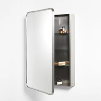 Edge Large Silver Rounded Rectangle Medicine Cabinet