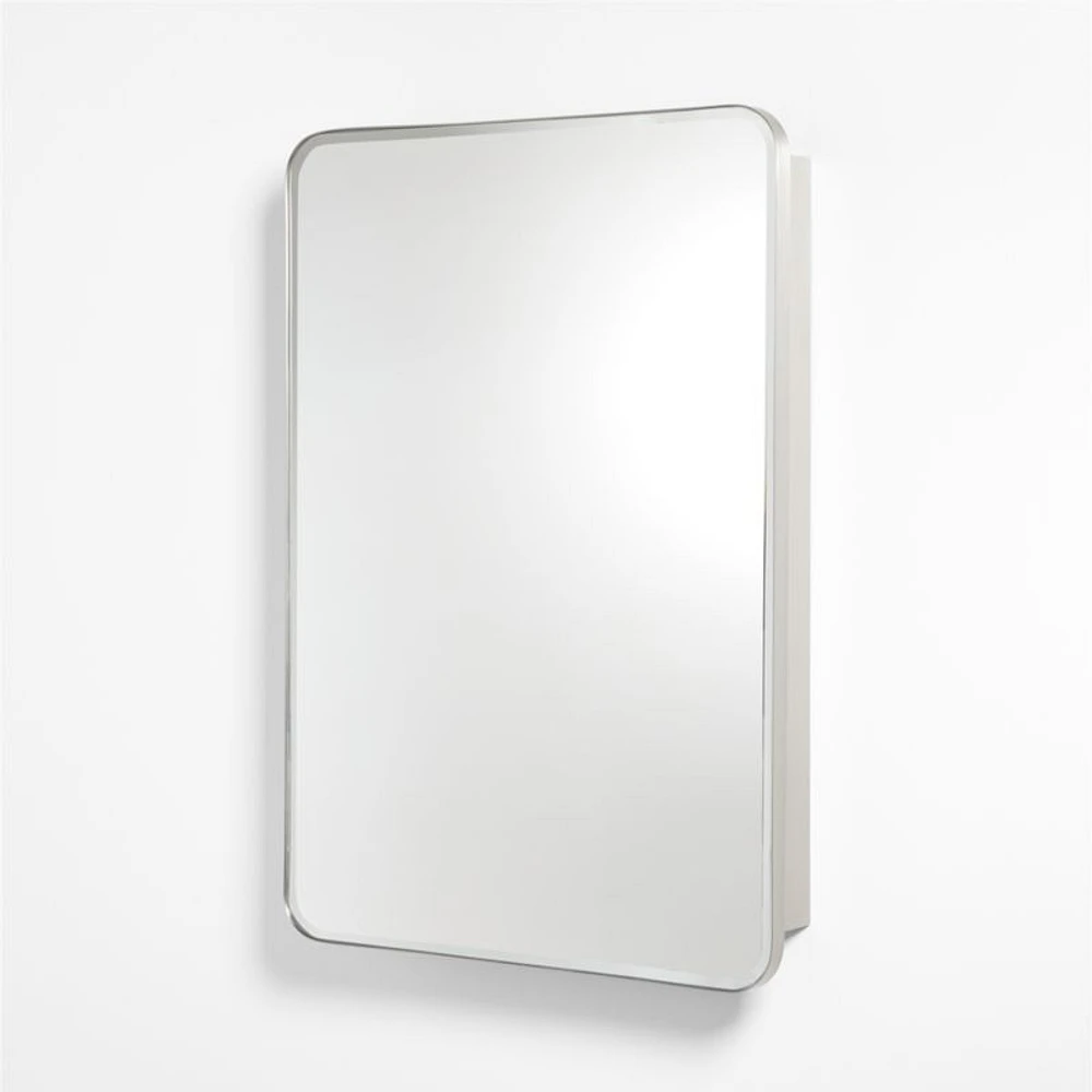 Edge Large Silver Rounded Rectangle Medicine Cabinet