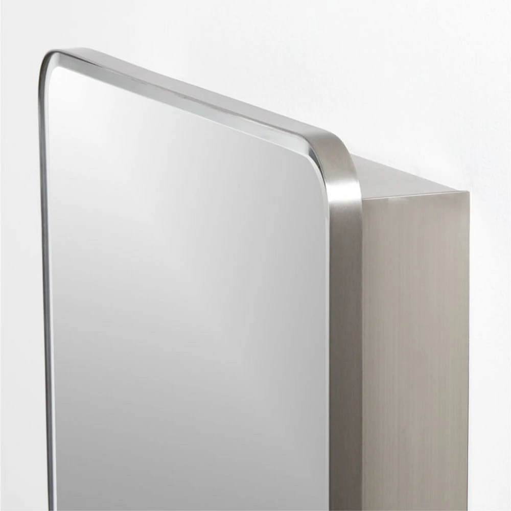 Edge Large Silver Rounded Rectangle Medicine Cabinet