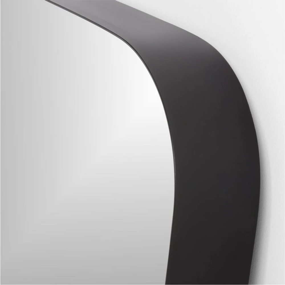 Edge Black Metal Wide Depth Floor Mirror 30"x70"