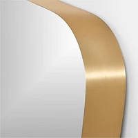 Edge Brass Metal Wide Depth Floor Mirror 30"x70"
