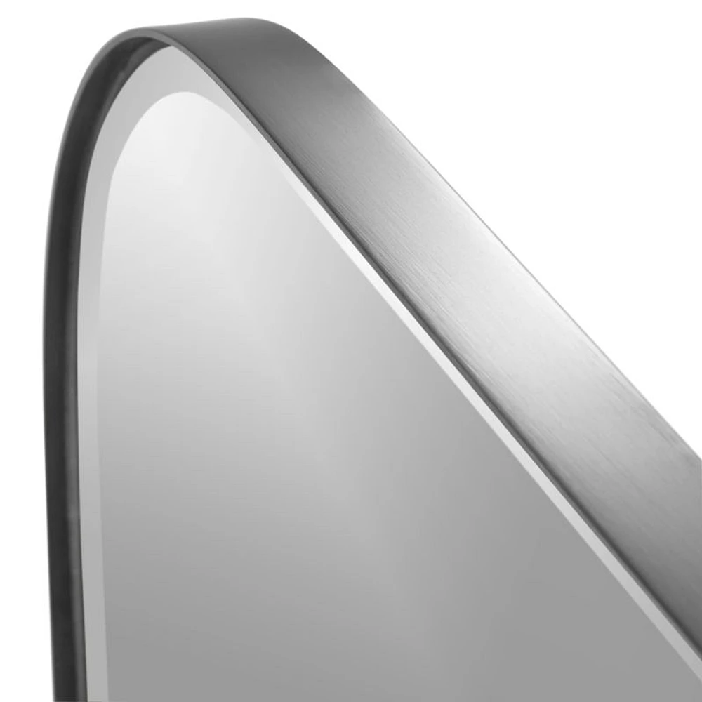 Edge Medium Silver Rounded Rectangle Wall Mirror 36"x24"