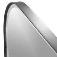 Edge Medium Silver Rounded Rectangle Wall Mirror 36"x24"