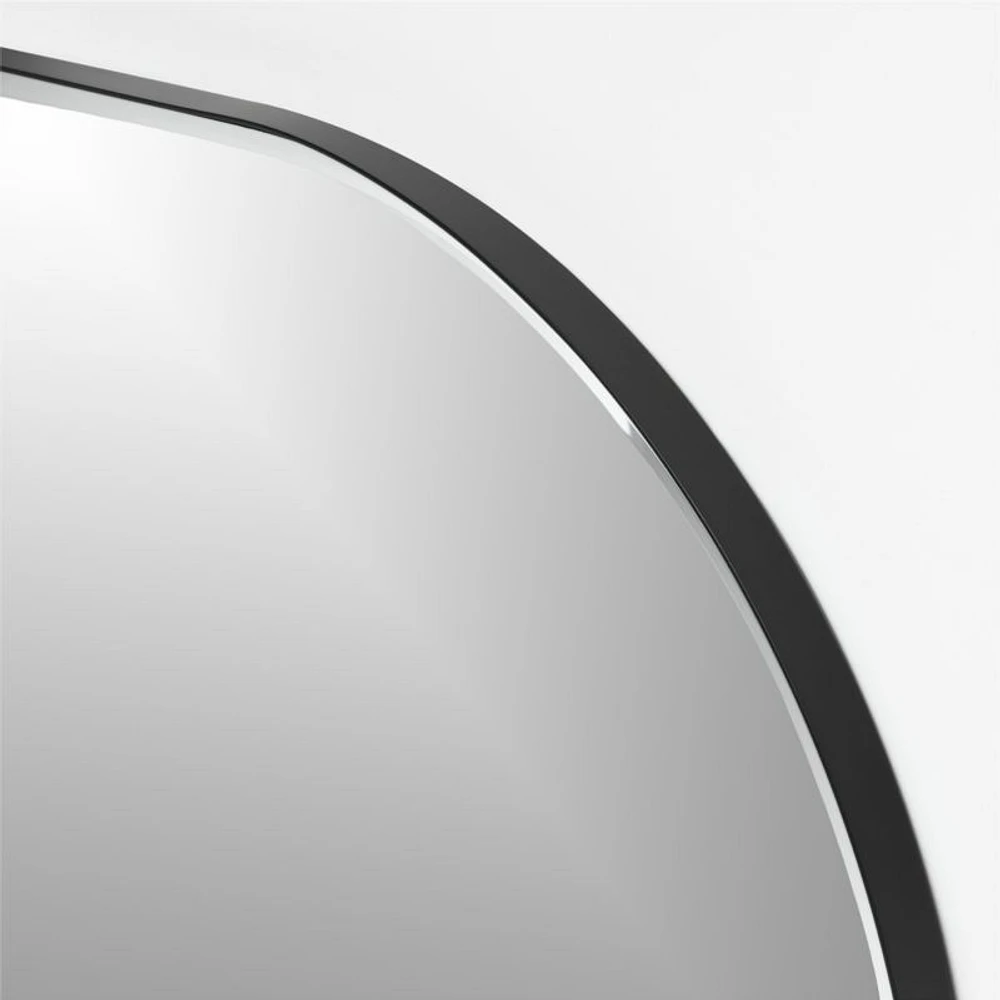 Edge Black Rounded Square Wall Mirror