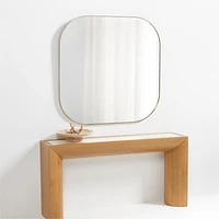 Edge Brass Rounded Square Wall Mirror