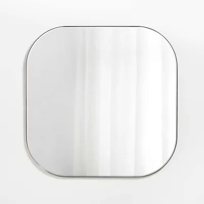 Edge Nickel Rounded Square Wall Mirror
