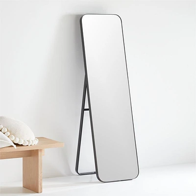 Edge Medium Black Rectangle Standing Mirror 19.8"x66.5"