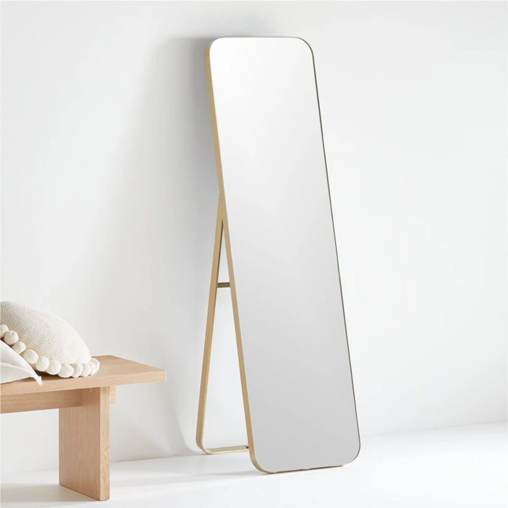 Edge Brass Standing Mirror