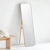 Edge Brass Standing Mirror