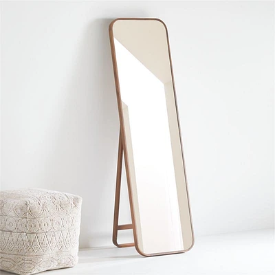 Edge Medium Walnut Rectangle Standing Mirror 18"x64"