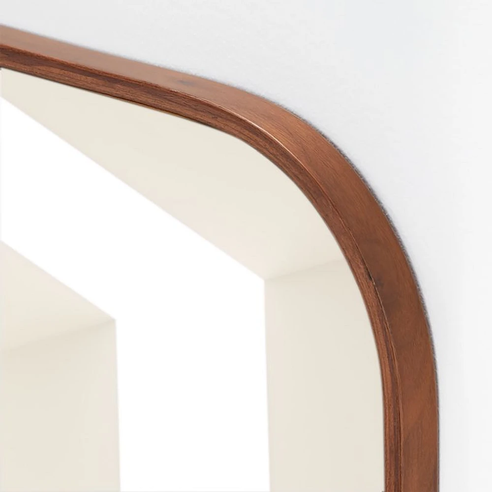 Edge Medium Walnut Rounded Rectangle Mirror 36"x24"