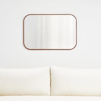 Edge Medium Walnut Rounded Rectangle Mirror 36"x24"