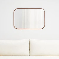 Edge Medium Walnut Rounded Rectangle Mirror 36"x24"