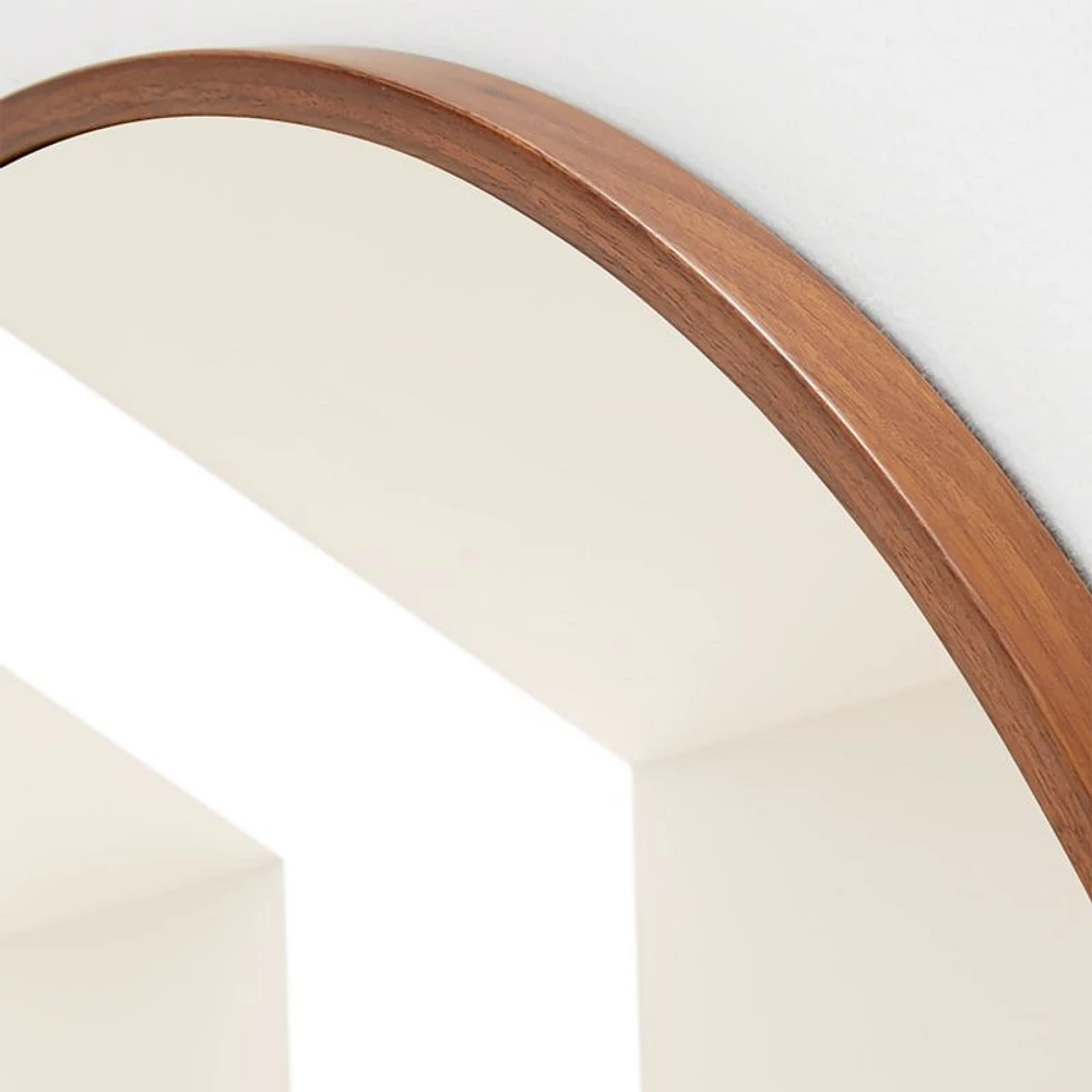 Edge Small Walnut Round Wall Mirror 30"