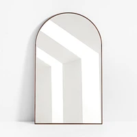 Edge Walnut Wood Extra-Large Arched Floor Mirror 48"x80"