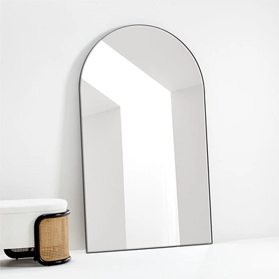 Edge Extra-Large Black Arch Floor Mirror 48"x80"