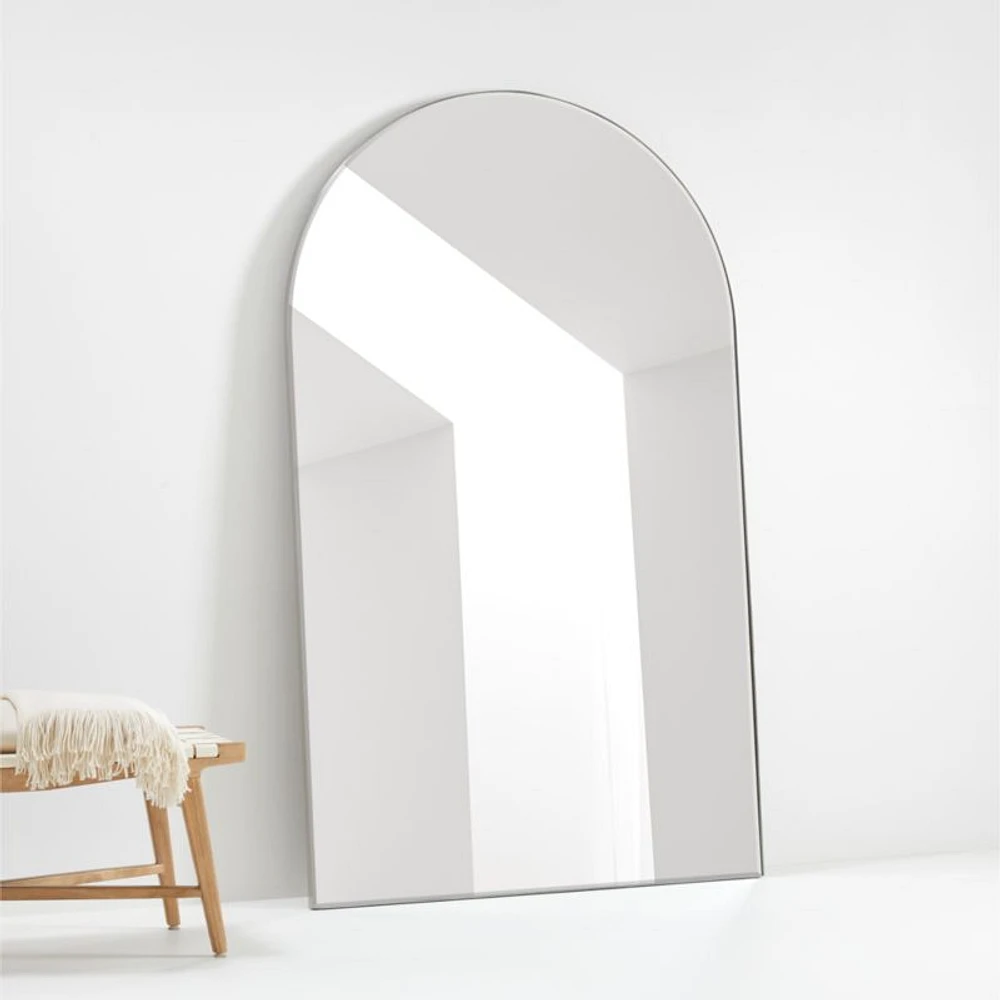 Edge Extra-Large Silver Arch Floor Mirror 48"x80"