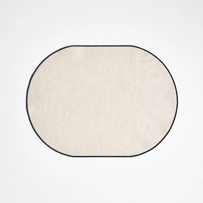 Elevated Linen Easy Care Navy Blue Placemat