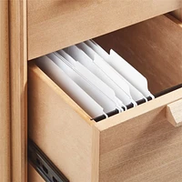 Elias 66" Natural Elm Wood Desk with File Cabinet