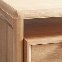 Elias 66" Natural Elm Wood Desk with File Cabinet