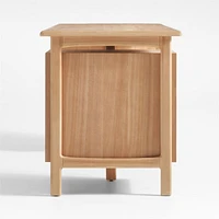 Elias 66" Natural Elm Wood Desk with File Cabinet